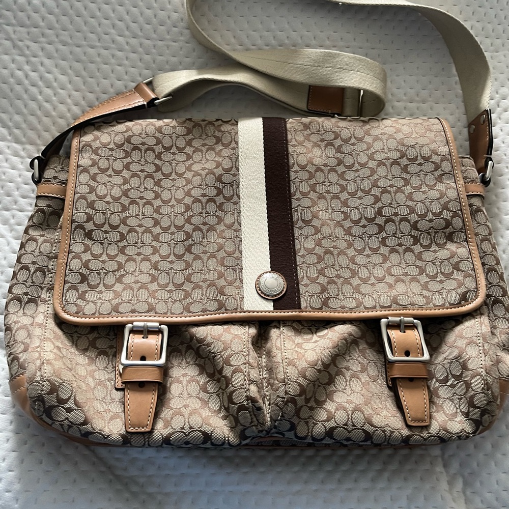 Coach Brown and Tan Women's Messenger bag - vintage